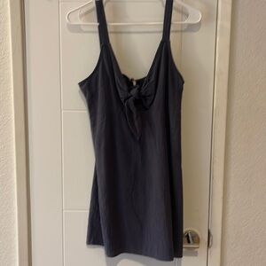 LA Hearts Blue Crepe Tie Front Sundress